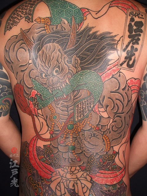 第六天魔王波旬（だいろくてんまおうはじゅん）背中、和彫りの刺青タトゥー