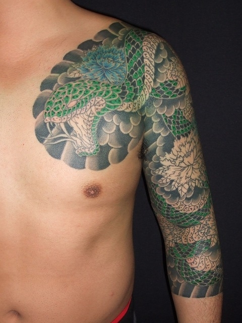 蛇の刺青タトゥー 腕の刺青 東京 刺青 タトゥー 和彫り 洋彫り 刺青師二代目江戸光