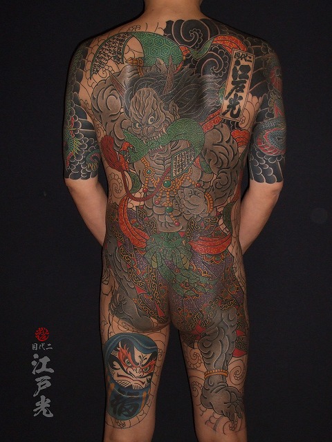 第六天魔王波旬、刺青タトゥー、背中、和彫り
