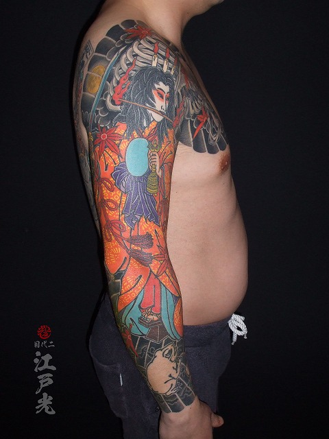 滝夜叉姫、満月の刺青タトゥー