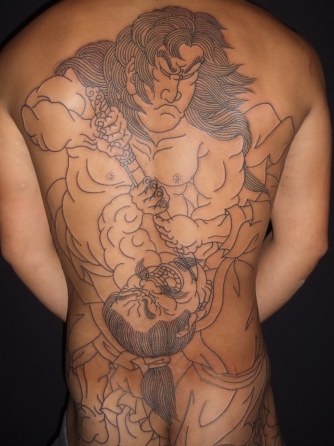 背中の刺青 東京 刺青 タトゥー 和彫り 洋彫り 刺青師二代目江戸光