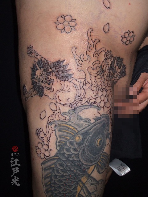逃げる鬼、刺青