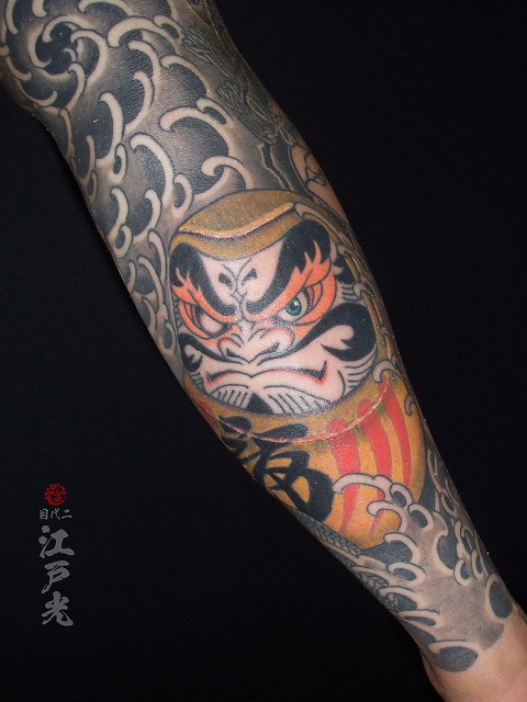 金色達磨の刺青、東京刺青師二代目江戸光