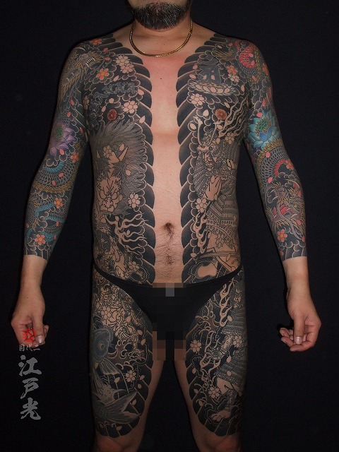 酒吞童子（しゅてんどうじ）、源頼光、渡辺綱、胸割り、和彫り、刺青タトゥー：東京刺青師二代目江戸光