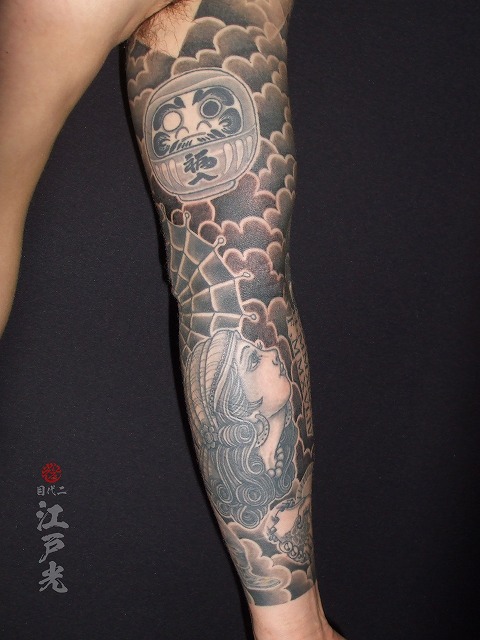 洋彫りデザインの刺青 タトゥー 東京 刺青 タトゥー 和彫り 洋彫り 刺青師二代目江戸光