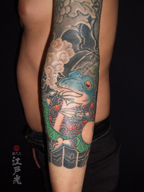 新品 蛙 カエル 和彫り 鯉 刺青 入墨 タトゥー 日本 和柄 スウェットパンツ